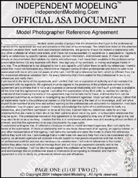 Model Photographer Reference ASA Anti Scam Agreement Page 1